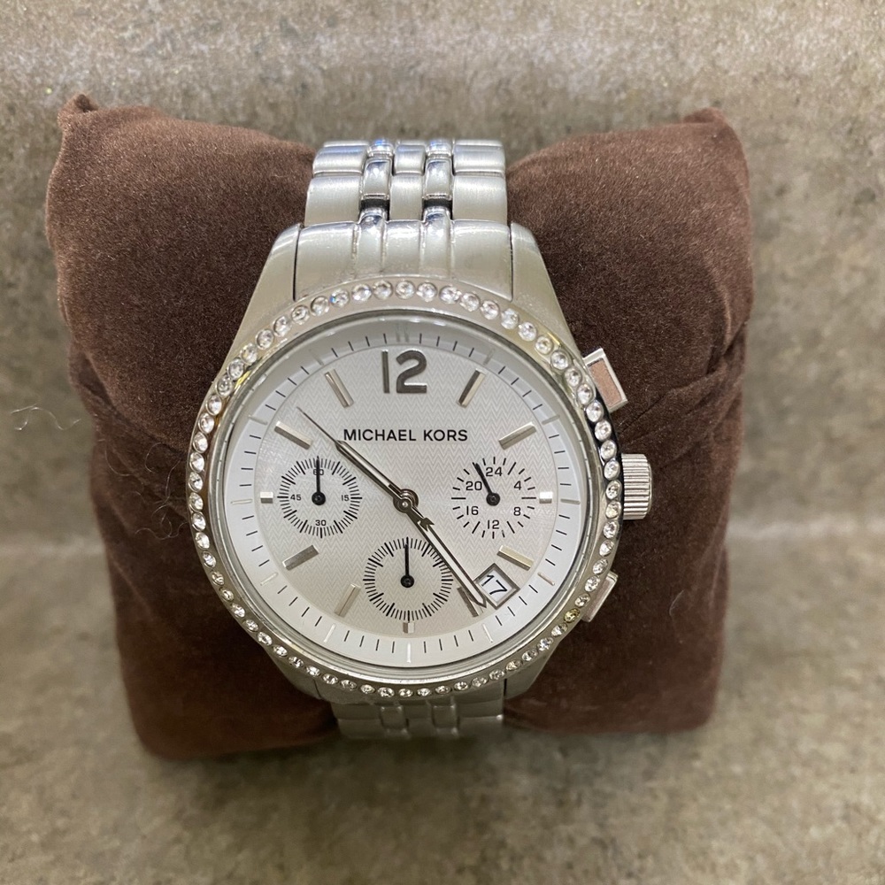 Silver Michael Kors Watch with Crystals